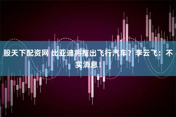 股天下配资网 比亚迪将推出飞行汽车？李云飞：不实消息！
